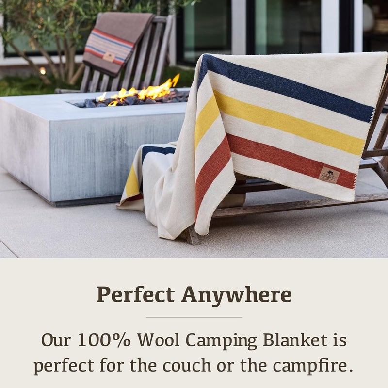 Chubbuck Authentic Chubbuck 100% Wool Blanket Camping (60" x 84") - Large Warm Blanket for Camping, Emergency, Outdoor Concerts and Home Use - Fire Retardant, Soft and Warm Blankets for Winter (Lighthouse) - Image 3